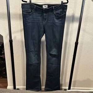 PAIGE Dark Blue Straight Leg Jeans